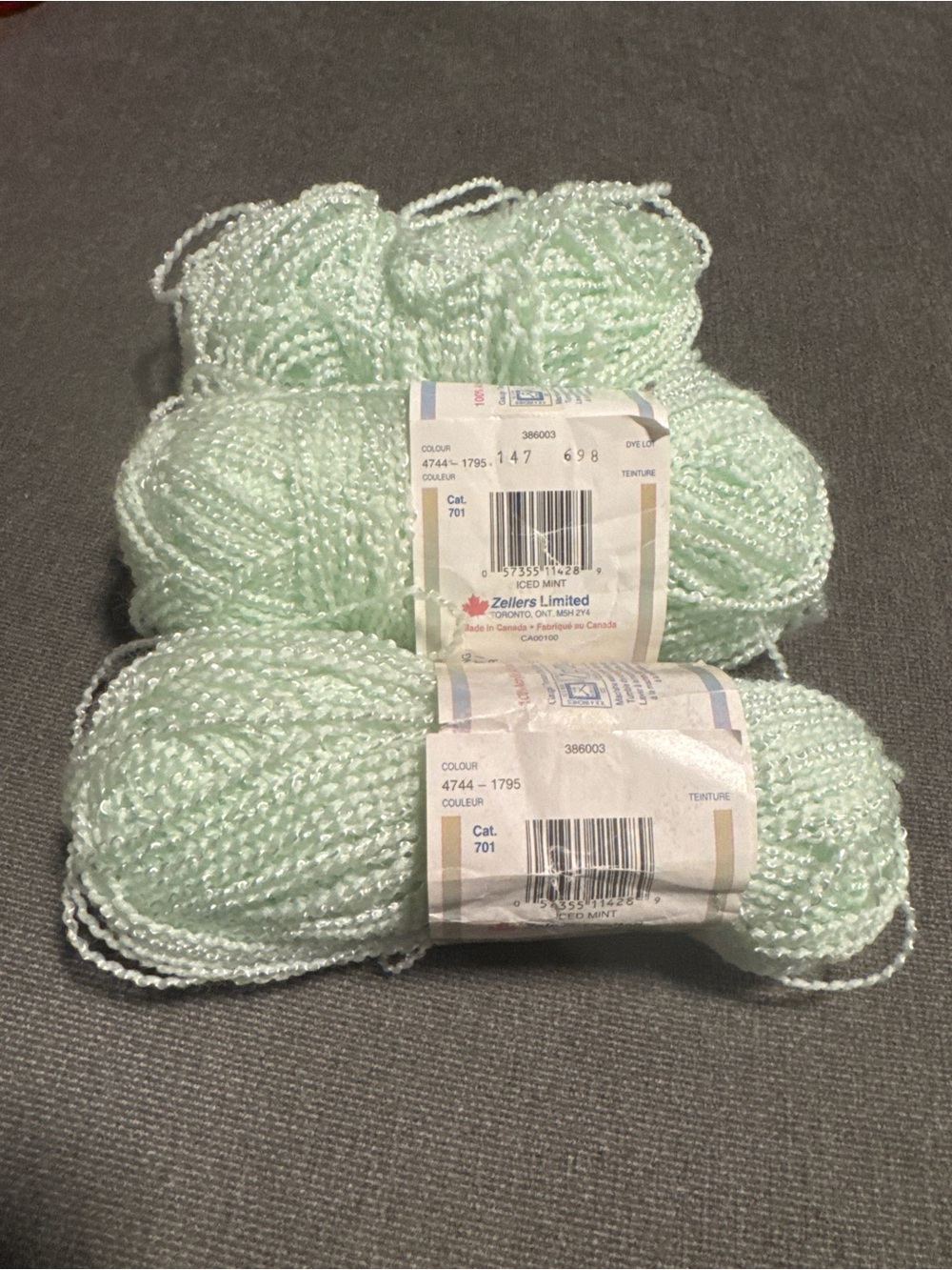 Soft Mint Beaded Yarn Skeins -